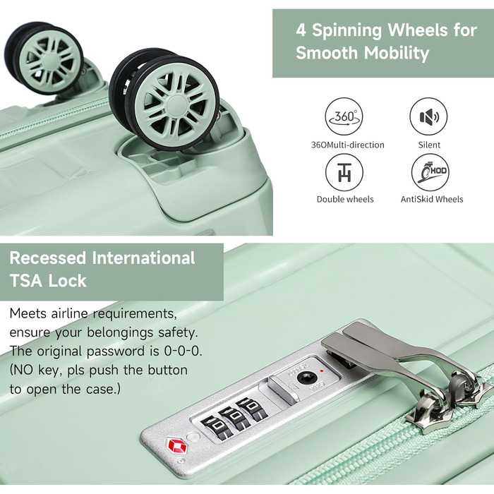 Набір валіз Sea Choice: 3 валізи (55/65/75 см) + косметичка, білий, з TSA-замком, PC+ABS, для ручної поклажі