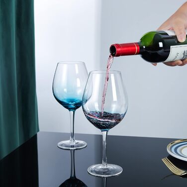 Кришталеві келихи Joeyan Elegante з блакитним ефектом 