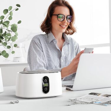 Ультразвукова мийка KECOOLKE для ювелірних виробів, окулярів та монет - Sonic Cleaner з цифровим таймером (кремовий)