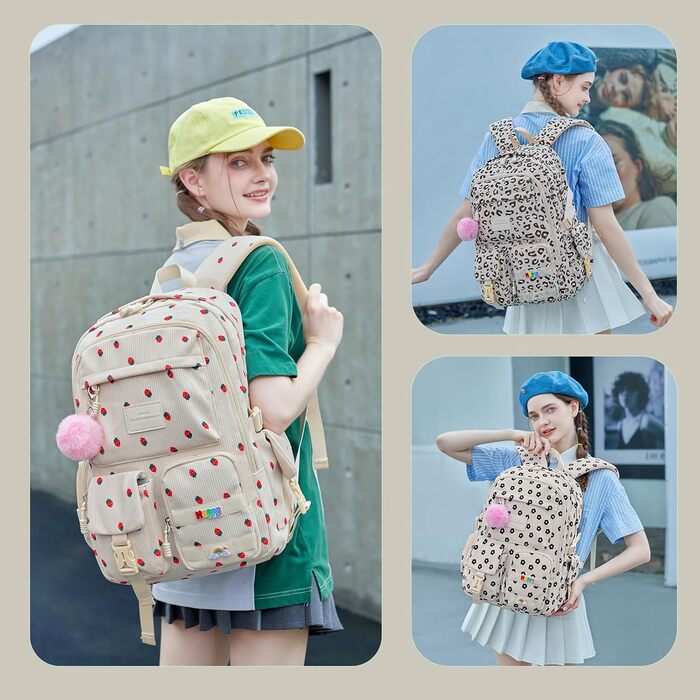 Шкільний рюкзак для дівчинки-підлітка з кордом, 2-камерний | Lmwzh