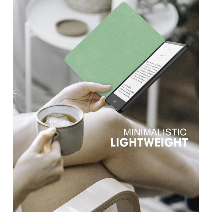 Чохол MoKo для Kindle Paperwhite 12th Gen (2024) та Kindle Colorsoft Signature Edition (2024), PU шкіра, авто-сон/пробудження, сірий ліс (зелена трава та птах)