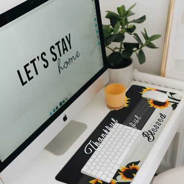 Мат для миші Sakura XL, чорний з квітковим малюнком, 80 x 30 см, аксесуар для столу