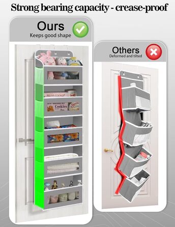 Органайзер для дверей з 5 відділеннями, настінна полиця з прозорими віконцями для підгузників, іграшок, кемпінгу, ванної кімнати, спальні (1 шт, світло-сірий)