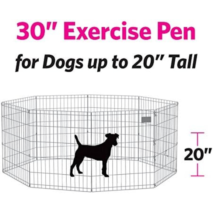 New World Dog Playpen - Freestanding Pen, 61x76cm & 157x157x76cm, Black E-Coating