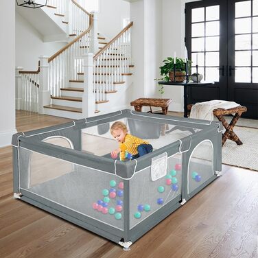 Льотний вольєр для цуценят з дверцятами, вольєр для цуценят або маленьких собак, міцний загін з товстого полотна та сітки з нейлону, висока зносостійкість, можна прати в пральній машині, для використання в приміщенні та на вулиці, 180 x 120 x 66 см – світло-сірий (120 x 160 x 66 см - темно-сірий)