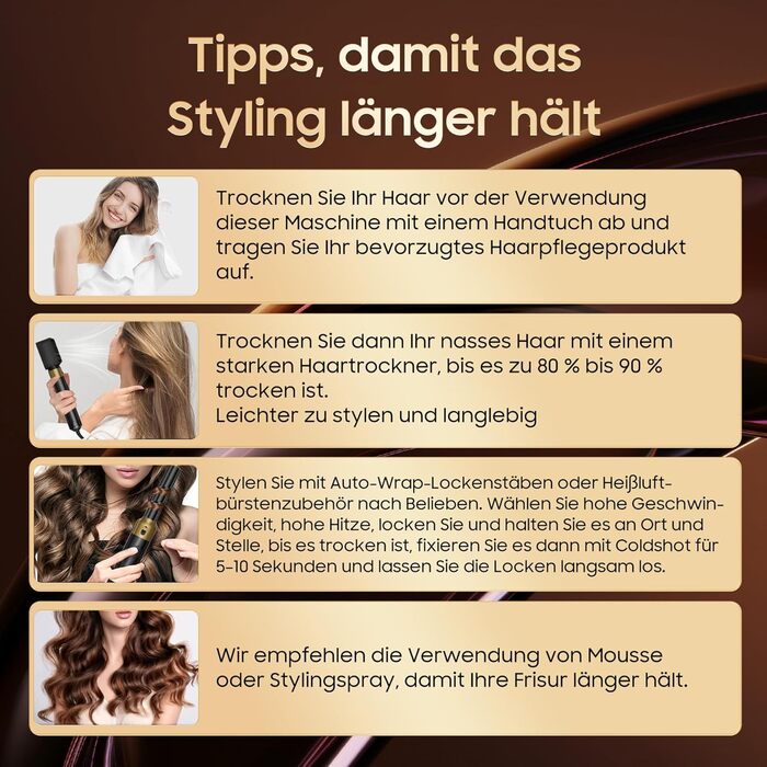 Набір для укладки волосся Airstyler 5 в 1: фен-щітка, термощітка, плойка, для створення об'єму, локонів, випрямлення, чорний