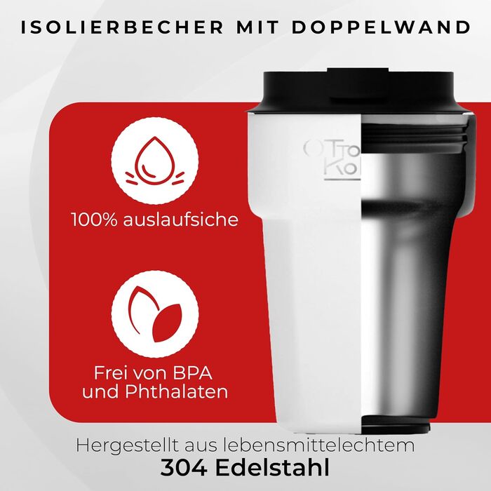 Термокружка 350 мл з кришкою, що не протікає, з нержавіючої сталі для кави, чаю та напоїв на винос
