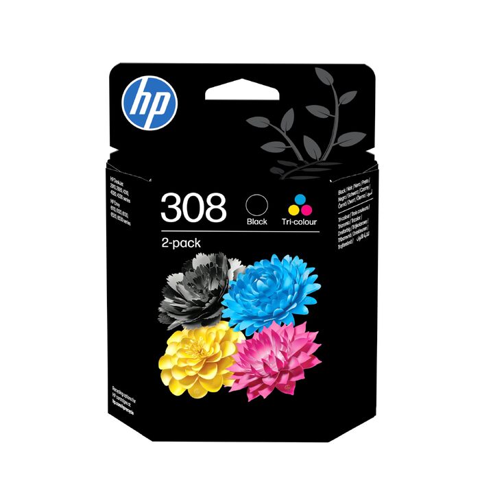 Оригінальний комплект картриджів HP 308 (чорний та кольоровий), 2 шт, нова версія
