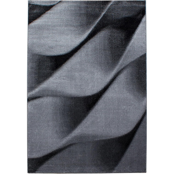 Килим для вітальні HomebyHome 120x170 см прямокутний чорно-сірий з коротким ворсом, дизайн з дерева. Підходить для спальні, їдальні, кухні. М'який, пухнастий, легко миється.