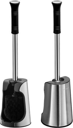 Набір для чищення унітазу SimpleTome: щітка з швидким висиханням та тримач з нержавіючої сталі, чорний