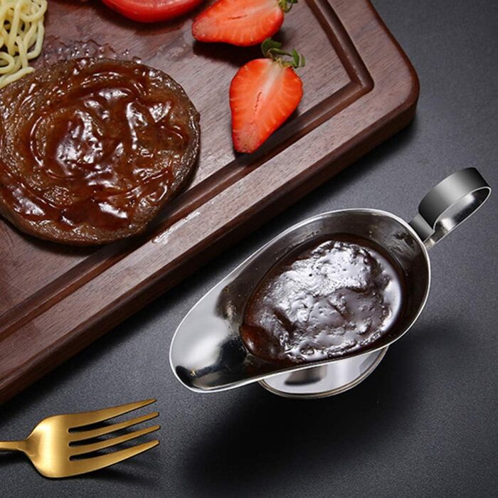 UPKOCH 3-Piece Stainless Steel Saucepan, Sauce Dish, Sauce Bowl, Sauce Pot, Sauce Jug, Small Milk Jug, Dessert Bowl, Sauce Bowl for Roasts, Juices, and Sauces