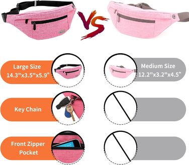 Спортивна поясна сумка на пояс для чоловіків та жінок, водонепроникна, для бігу, кемпінгу, тренувань, велосипеда, рожевого кольору