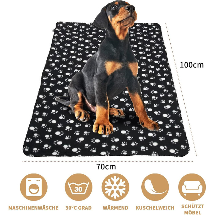 М'яка ковдра для котів та собак OMH nutrition OH MY HEALTH, 3 шт., 70x100 см, фліс, для дому та авто