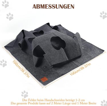 Cat Carpet, Interactive Activity Cat Play Mat, Cat Activity Play Mat for Intelligence Toys with Your Cat 100x100CM 1PCS (Gray)
