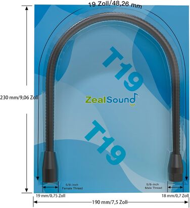 Кріплення для мікрофону Zealsound – регульований штатив-«лебідь» з кріпленням, адаптер 3/8' на 5/8', міцна клямка для столу, сумісний з Blue Snowball, Ice, Spark, SoloCast, 33 см (T19-19 см, лише кріплення)