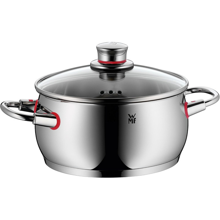 Каструля з ручкою WMF Quality One 16 см без кришки, 1,7 л, каструля для молока, каструля нержавіюча сталь Cromargan, без покриття, Ø 16 см