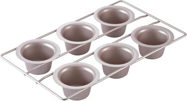 CHEFMADE Popover Pan, 6-Cup Non-Stick Yorkshire Muffin/Cupcake Baking Pan for Oven Baking (Champagne Gold)