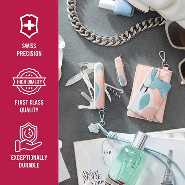 Мультитул Victorinox Companion, 16 функцій, Swiss Made, для жінок, подарункова коробка, стиль Paris (рожевий, блакитний)