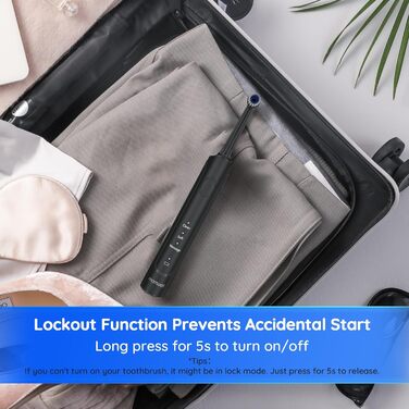 Електрична зубна щітка Mornwell ротаційна з 3 режимами, USB зарядка, 4 насадки, для дорослих та дітей (Чорна)