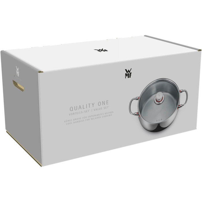 Каструля з ручкою WMF Quality One 16 см без кришки, 1,7 л, каструля для молока, каструля з нержавіючої сталі Cromargan, полірована, без покриття, для індукційних плит