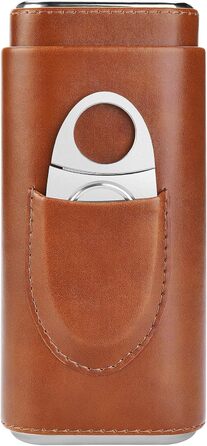 Вишуканий футляр для сигар з кедрової деревини - дорожній кейс, різак для сигар, гумодор, чохол (колір: коричневий)