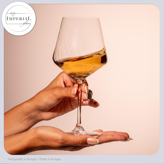 Набір з 6 білих винних келихів 'London' 460мл з кристалічного скла, з рифленням. Келихи для Різлінг, Шардоне (2 шт.)