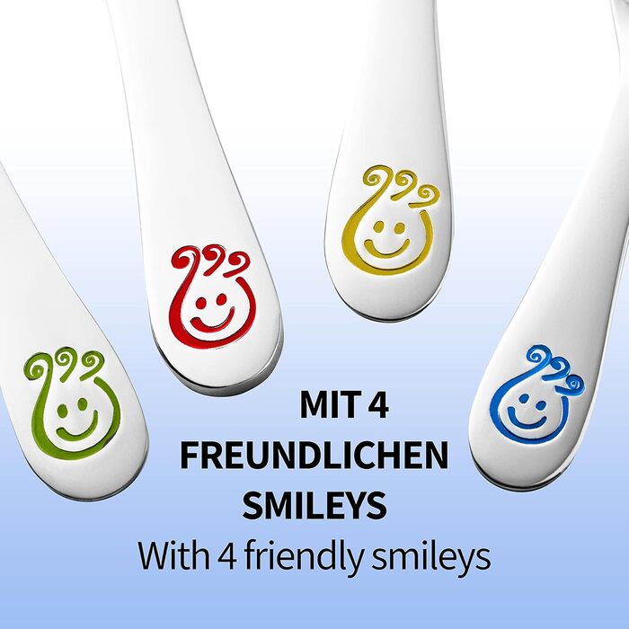 Набір дитячого столового прибору Koru Kids® Kinderbesteck (4 шт.) з нержавіючої сталі, для дітей від 3 років