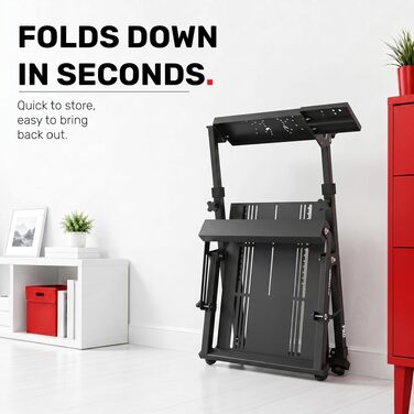 Ігровий стійка для керма GT Omega PRO Wheel Stand з посиленою педальною платформою, тримачем КПП та фіксатором крісла, складана