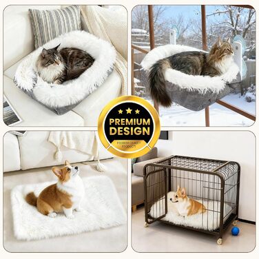 М'яке ліжко для котів, 60x45 см, плюшеве, для котів та маленьких собак, 2 в 1, тепле гніздо, ліжко-мішок, ліжко для котів, 91x71x3 см