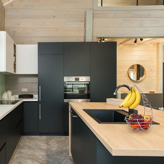 Металева фруктова корзина Exzact з тримачем для бананів, 41 см, срібляний хром