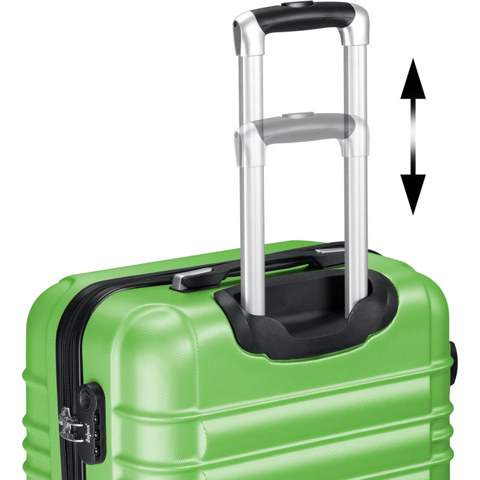 Набір валіз Zelsius 4 шт. Рожевий | ABS, з кодовим замком, 4 колеса, перегородка | Ручна валіза, набір валіз, тріумф, велика валіза (зелений)