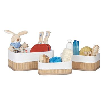 Relaxdays 3-Piece Bathroom Storage Basket Set