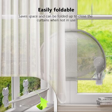 Window perch for cats, foldable & stable cat beds - breathable cat window hammock for monitoring, sunbathing and climbing - holds up to 18kg maximum (mesh cover, grey)