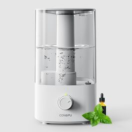 Зволожувач повітря CONOPU 4L для великих кімнат, 30 годин роботи, аромадифузор для спальні, дитячої та рослин, білий