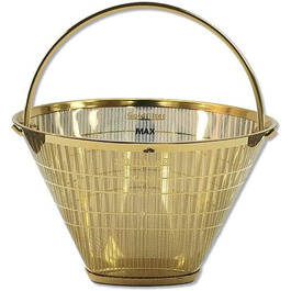 seleXions Coffee Filter Gold Filter All-Metal GF4MB with Metal Handle, for all coffee machines with round filter size 1 x 4