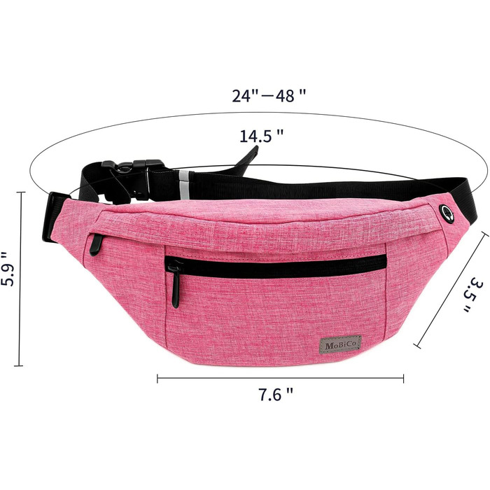 Спортивна поясна сумка на пояс для чоловіків та жінок, водонепроникна, для бігу, кемпінгу, тренувань, велосипеда, рожевого кольору