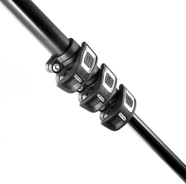 Штатив Manfrotto MT190XPRO4 з алюмінію з кутовою центральною колоною – 4-секційний штатив для DSLR та беззеркальних камер, Чорний/Антрацит (Алюмінієвий 4-секційний комплект з триподом)