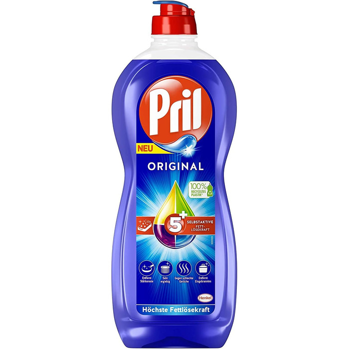 Засіб для миття посуду Pril 5 Plus Original, самоактивний розчинник жиру, 675 мл (набір 14 шт)