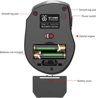 Бездротовий ігровий набір клавіатури та миші Snpurdiri 60% - Механічне відчуття, Ергономічний дизайн (Чорний/Білий)