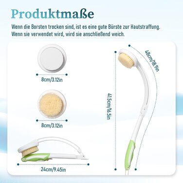 Набір для масажу спини з насадкою (3 змінні насадки), довга ручка - догляд за спиною 2024