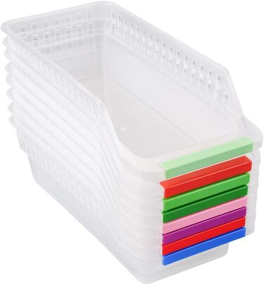 E-Senior Refrigerator Organizer, Refrigerator Drawers, Stackable Refrigerator Organizer for Freezer, Kitchen, Countertops, Cabinets (Random Color) (8 Pieces)