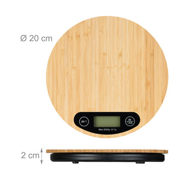 Relaxdays Digital Kitchen Scale with Bamboo