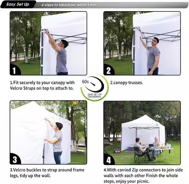 ABCCANOPY Instant Canopy SunWall 3 x 3 m, 3 pieces, side wall only, black
