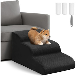 Сходинки для собак Mozvvco: 3 сходинки для маленьких собак, знімний чохол, чорний колір