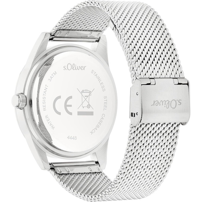 Годинник чоловічий s.Oliver - 42 мм, аналоговий з кварцовим механізмом, хронограф, водостійкий (3 ATM), міський стиль (синій ремінець)