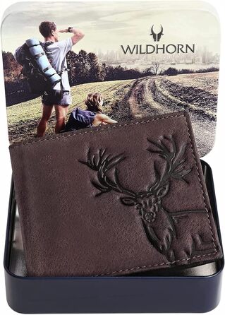 Чоловічий шкіряний гаманець WildHorn Antlers Hunter (темно-коричневий)