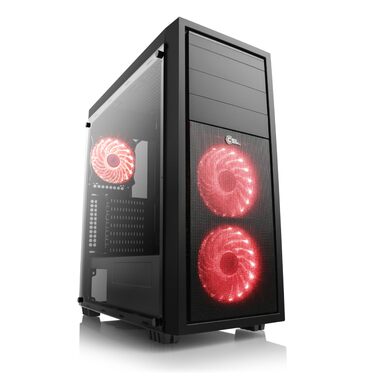 Корпус для ігрового ПК VITRUM PRO - Midi Tower, RGB підсвічування, скляна бічна панель, встановлені вентилятори, ATX, mATX, Mini-ITX, білий (APOLLON)