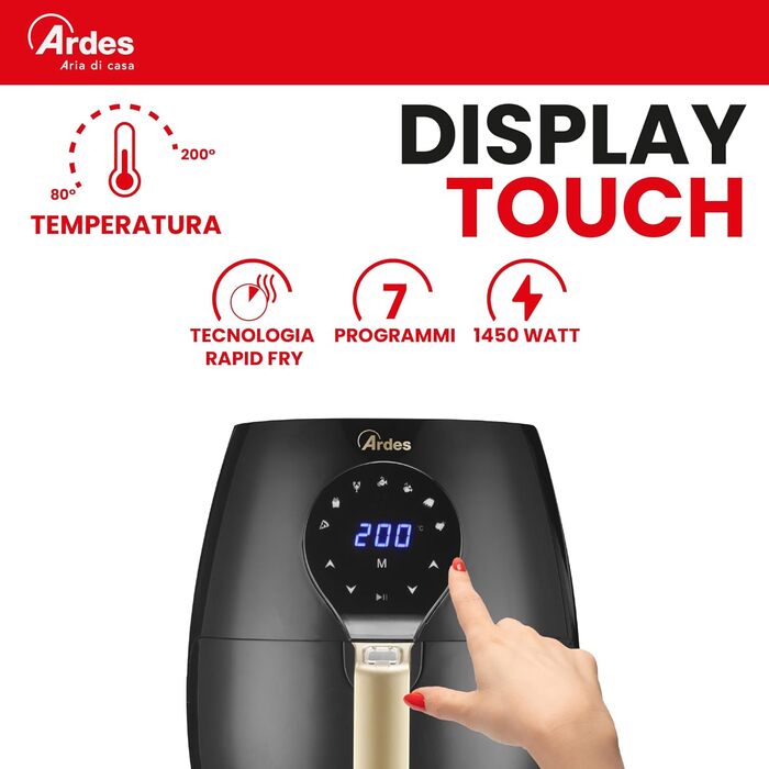Фритюрниця Ardes Eldorada Maxi AR1K33 - 5л, чорна, з цифровим дисплеєм та таймером