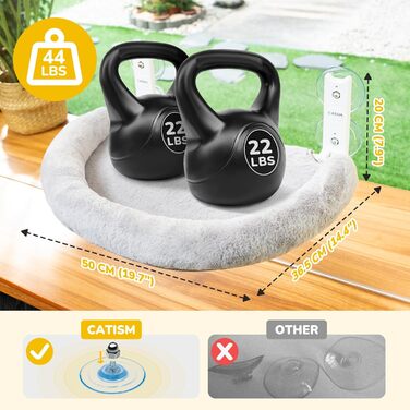 Кішка лежанка на вікно CATISM, сіра, з подушкою, до 20 кг, 52x30 см