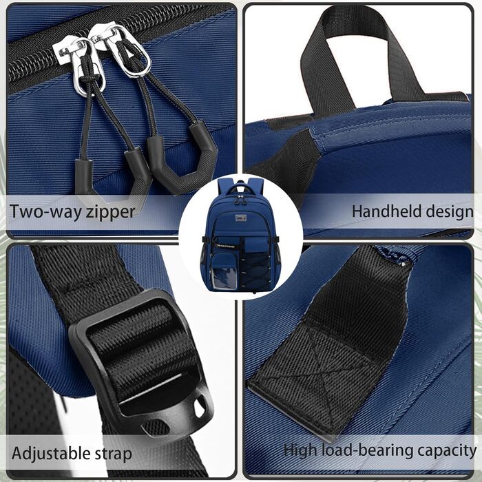 Шкільний рюкзак для підлітків: великий, водонепроникний, міцний, для середньої школи, гімназії, учнів, підлітків та дорослих (блакитний)